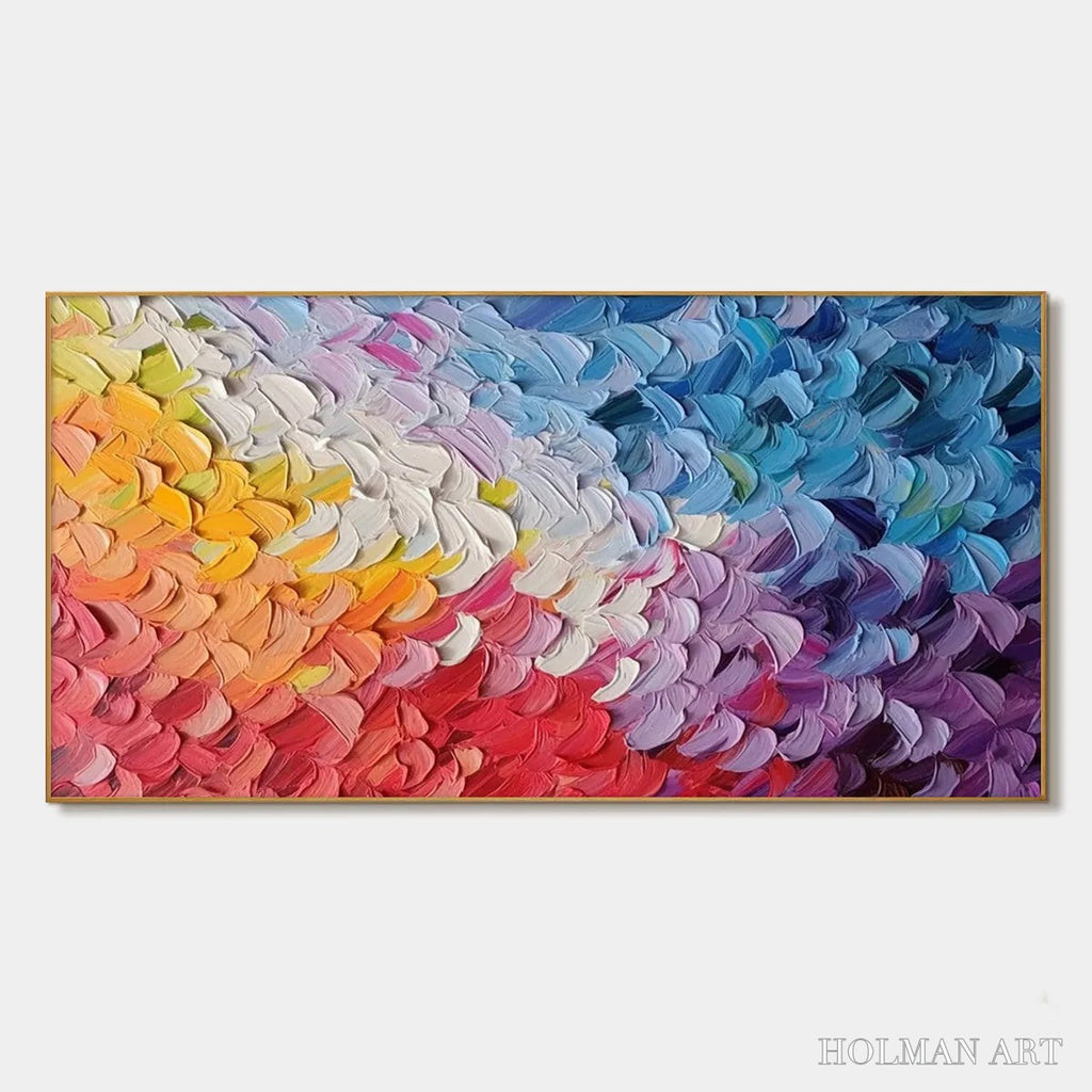 HOLMAN ART Pastel Dreamscape – Abstract Textured Impasto Oil Painting on Canvas - image 1