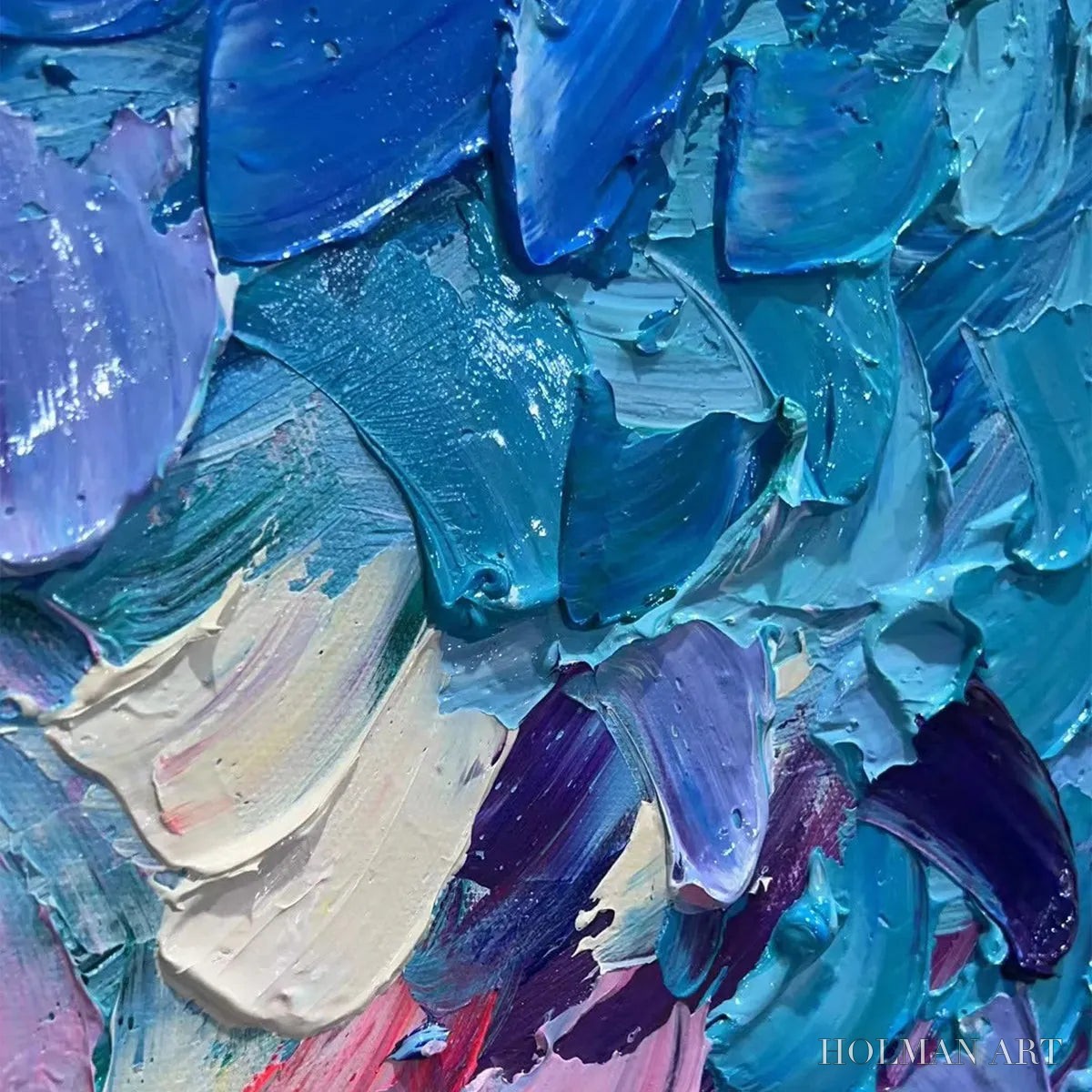 HOLMAN ART Pastel Dreamscape – Abstract Textured Impasto Oil Painting on Canvas - image 3