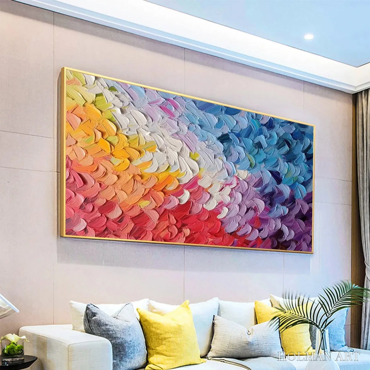 HOLMAN ART Pastel Dreamscape – Abstract Textured Impasto Oil Painting on Canvas - image 4