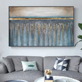 HOLMAN ART Golden Horizon – Panoramic Abstract Oil Painting with Gold and Blue - image 2