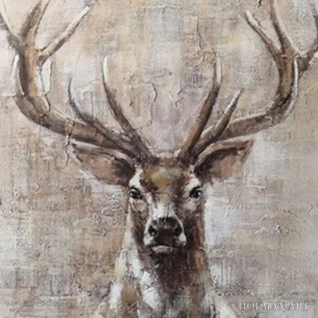 HOLMAN ART Majestic Stag – Textured Stag Painting, Vertical - image 4