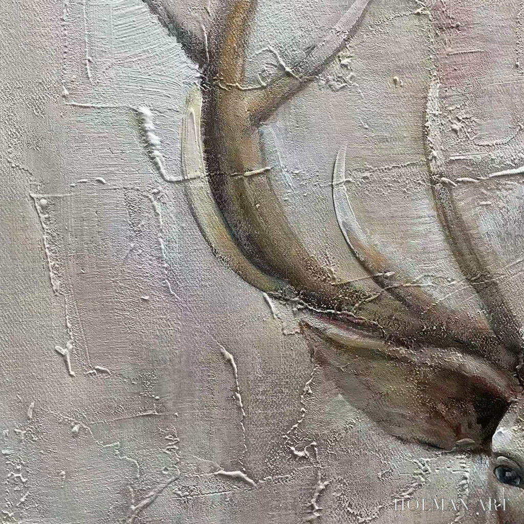 HOLMAN ART Majestic Stag – Textured Stag Painting, Vertical - image 5