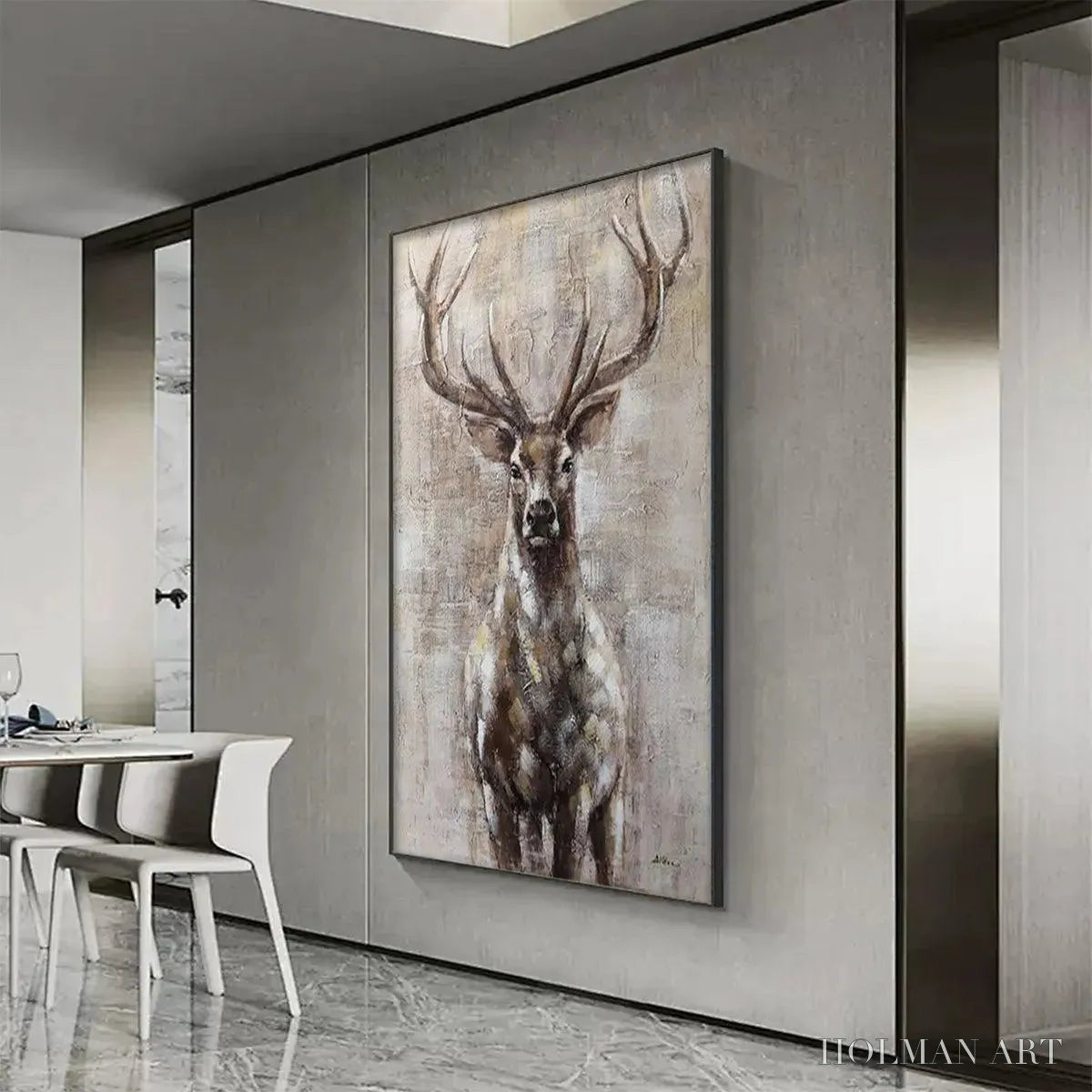HOLMAN ART Majestic Stag – Textured Stag Painting, Vertical - image 6