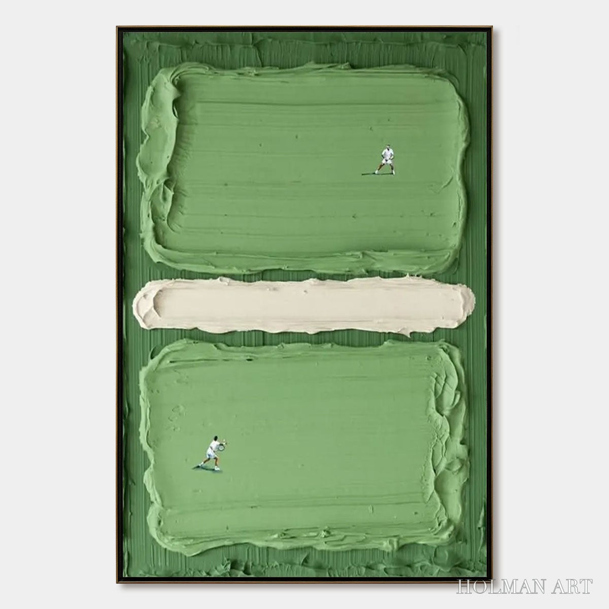 HOLMAN ART Court Rhythm – Textured Sports Impasto Oil Painting - image 1