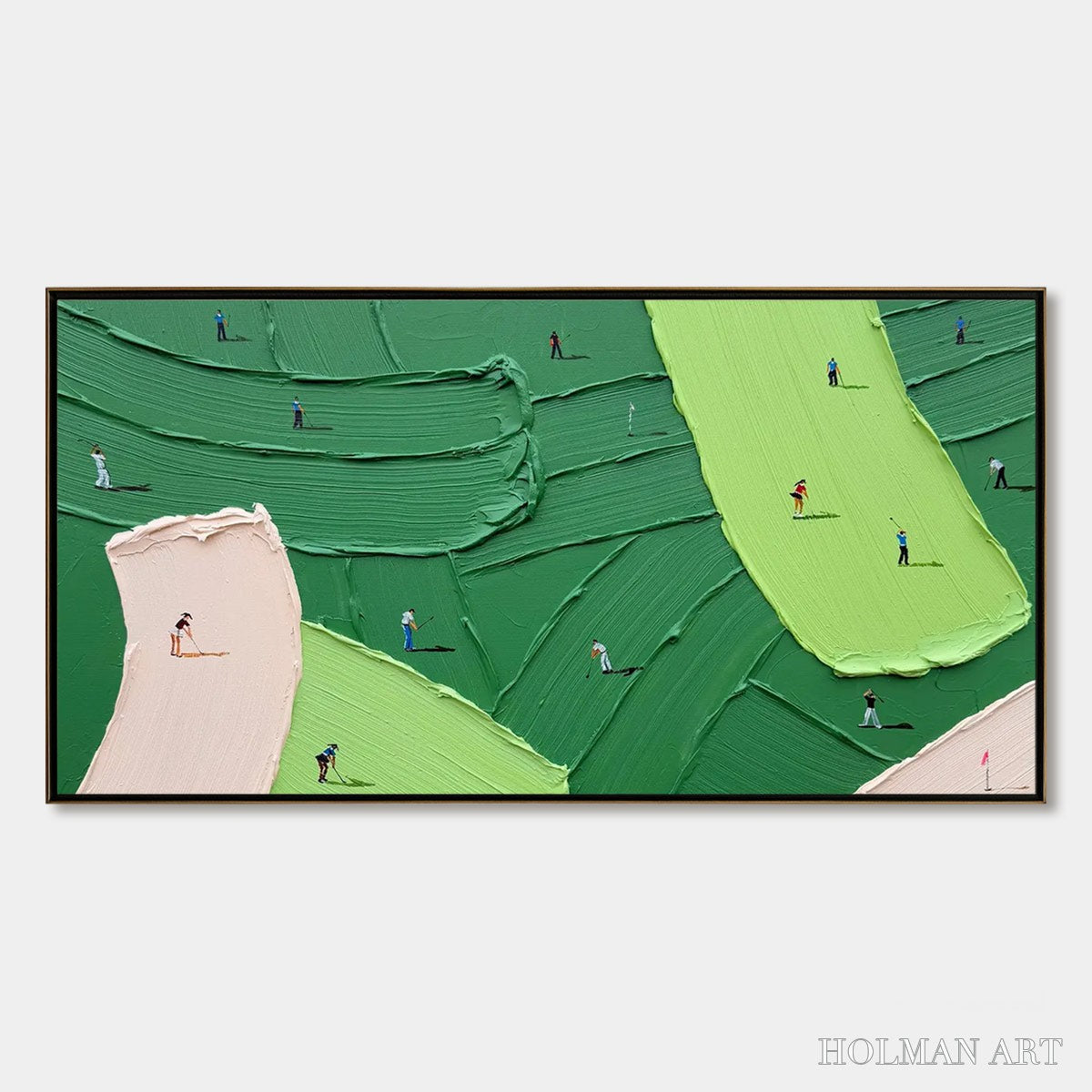 HOLMAN ART Green Swing – Textured Impasto Golf Scene Painting - image 1