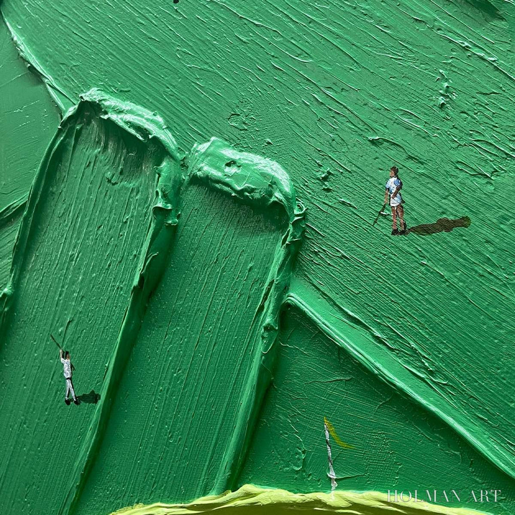 HOLMAN ART Green Swing – Textured Impasto Golf Scene Painting - image 5