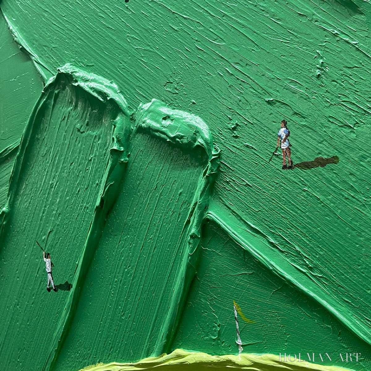 HOLMAN ART Green Swing – Textured Impasto Golf Scene Painting - image 5