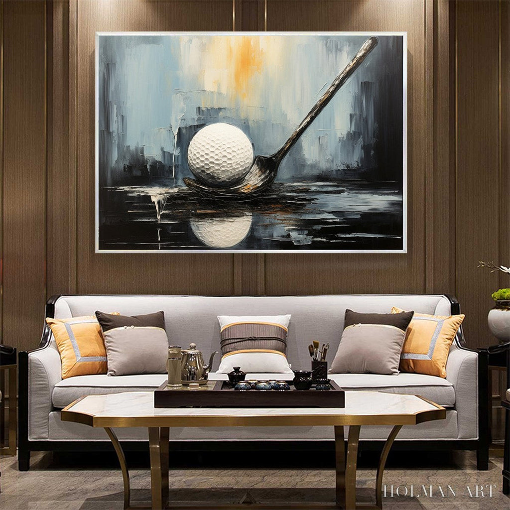 HOLMAN ART Poised – Textured Minimalist Golf Still Life Oil Painting - image 6