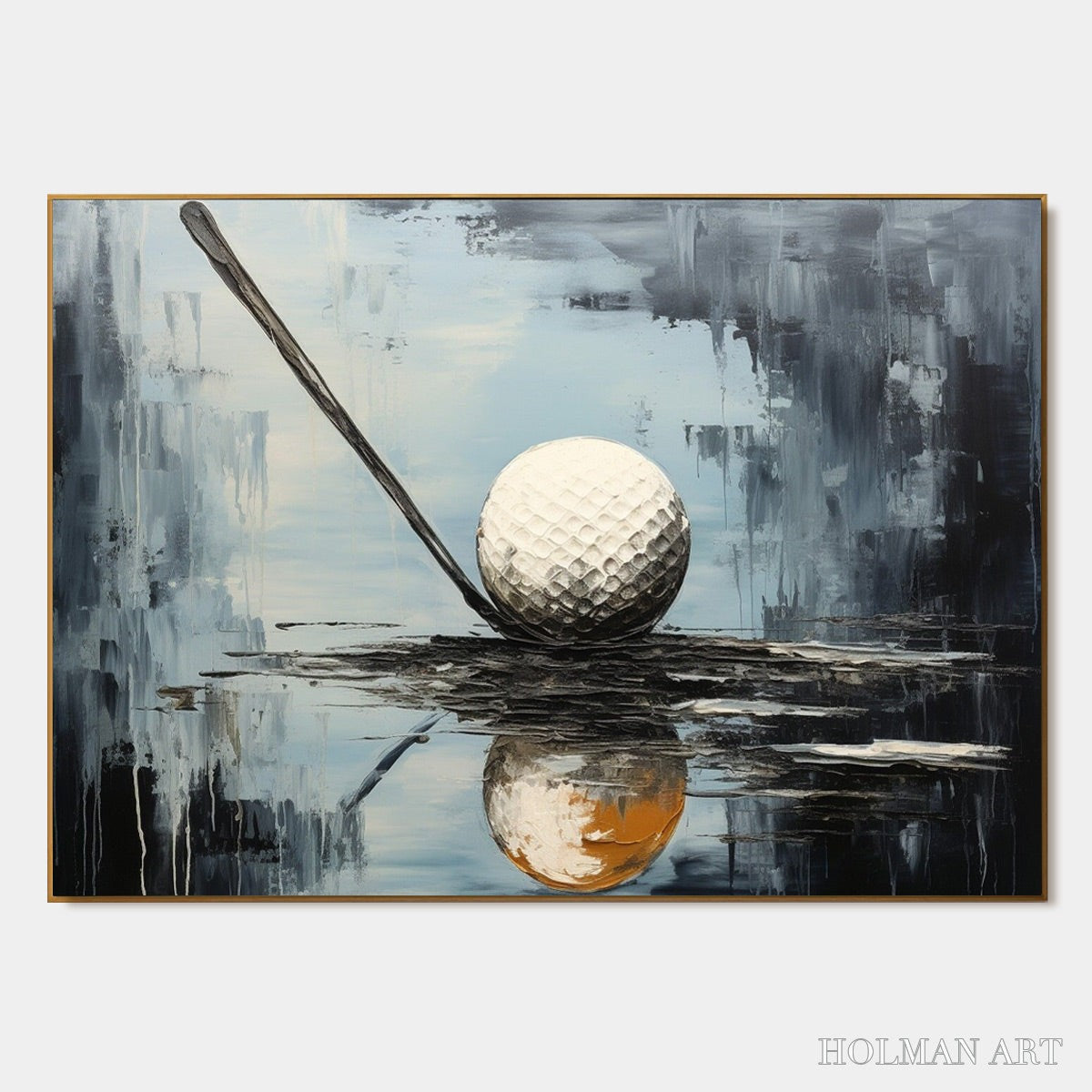 HOLMAN ART Stroke of Genius – Textured Golf Still Life Oil Painting - image 1