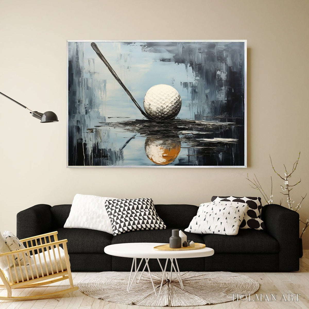 HOLMAN ART Stroke of Genius – Textured Golf Still Life Oil Painting - image 2