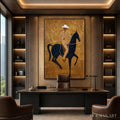 HOLMAN ART Golden Lasso – Textured Wabi Sabi Painting of a Horseman - image 2