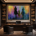 HOLMAN ART Twilight Posse – Textured Cowboy & Horse Oil Painting - image 2