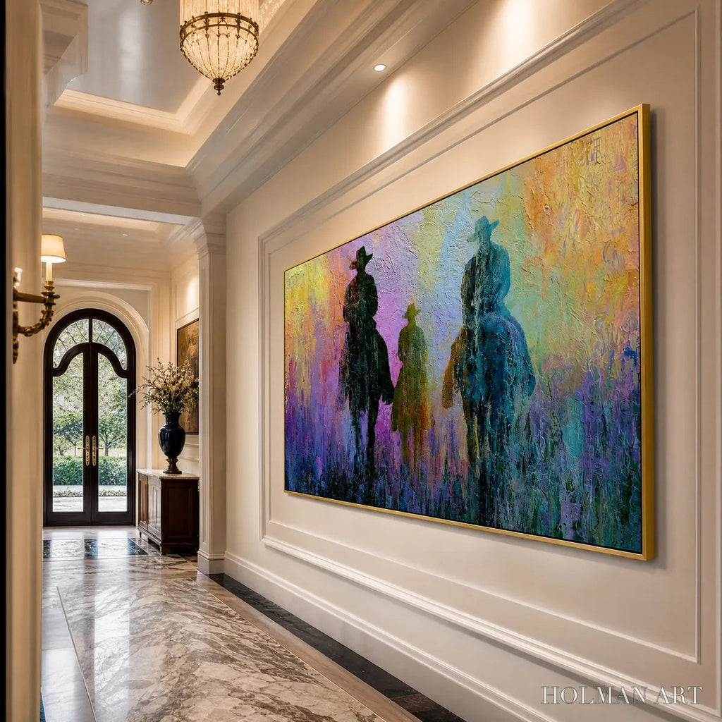 HOLMAN ART Twilight Posse – Textured Cowboy & Horse Oil Painting - image 6