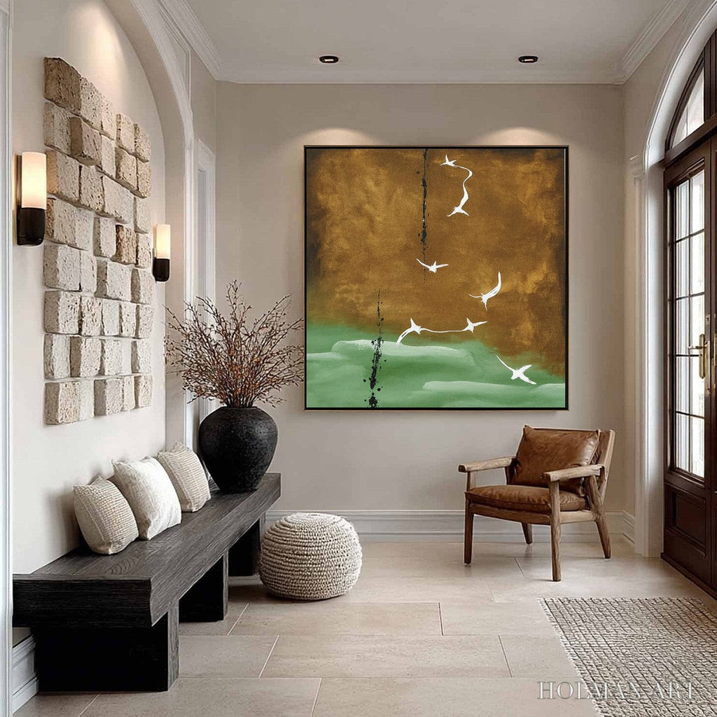HOLMAN ART Ascension – Wabi Sabi Inspired Abstract Bird Painting - image 4