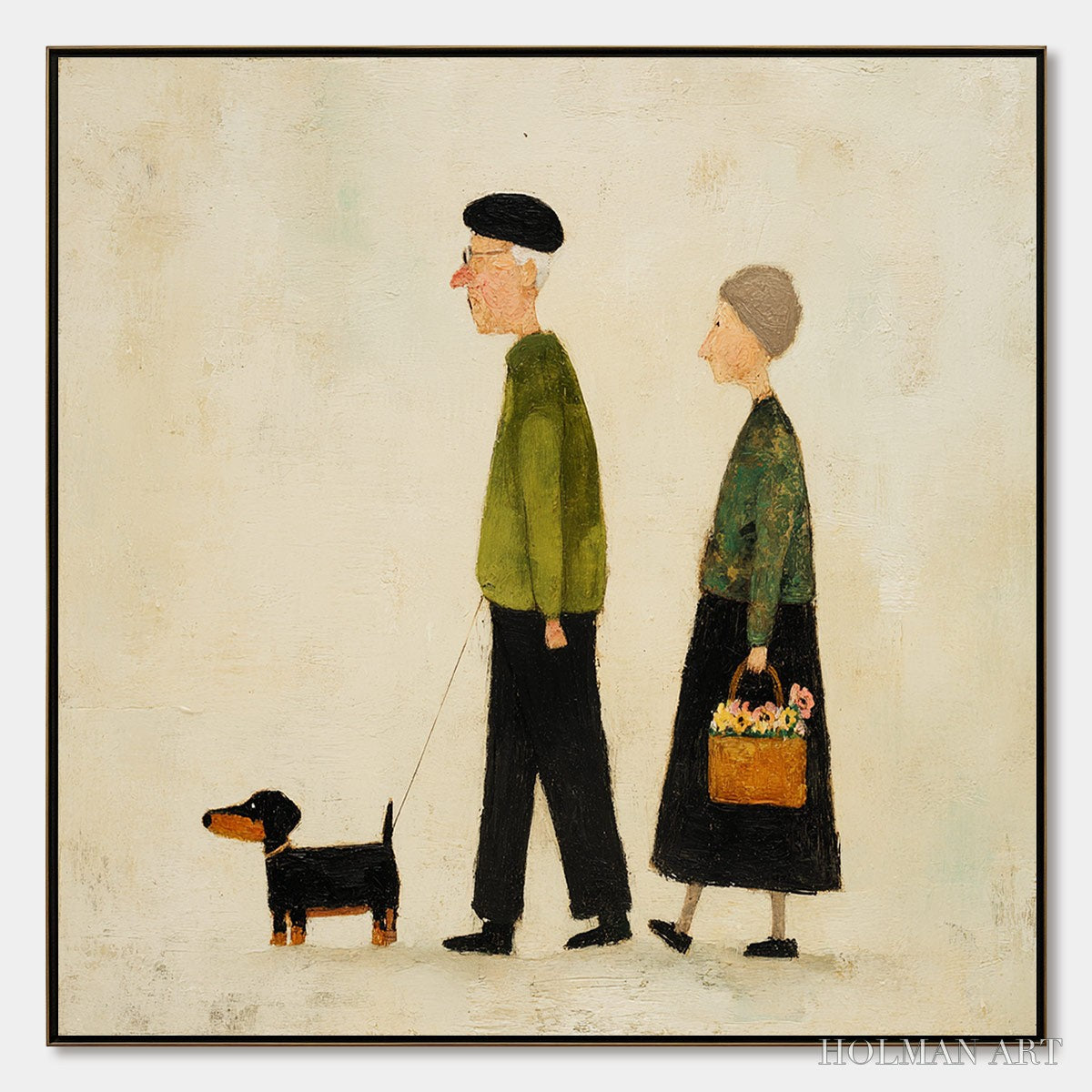 HOLMAN ART A Lifetime'S Walk – Charming Figurative Art of an Elderly Couple and Their Dog - image 1