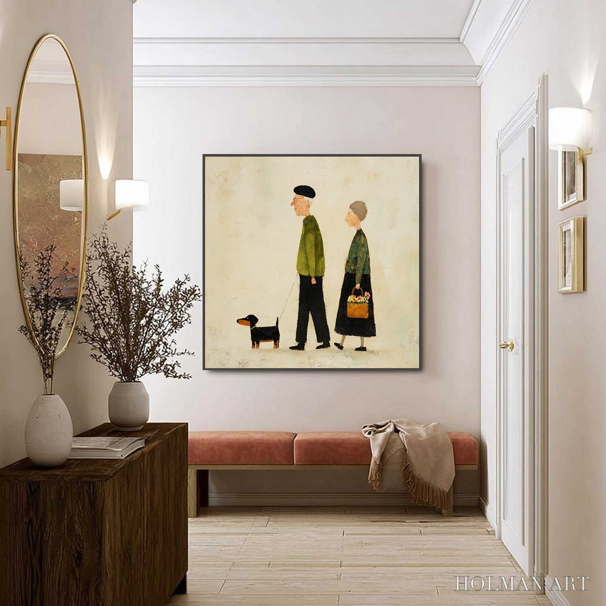 HOLMAN ART A Lifetime'S Walk – Charming Figurative Art of an Elderly Couple and Their Dog - image 2