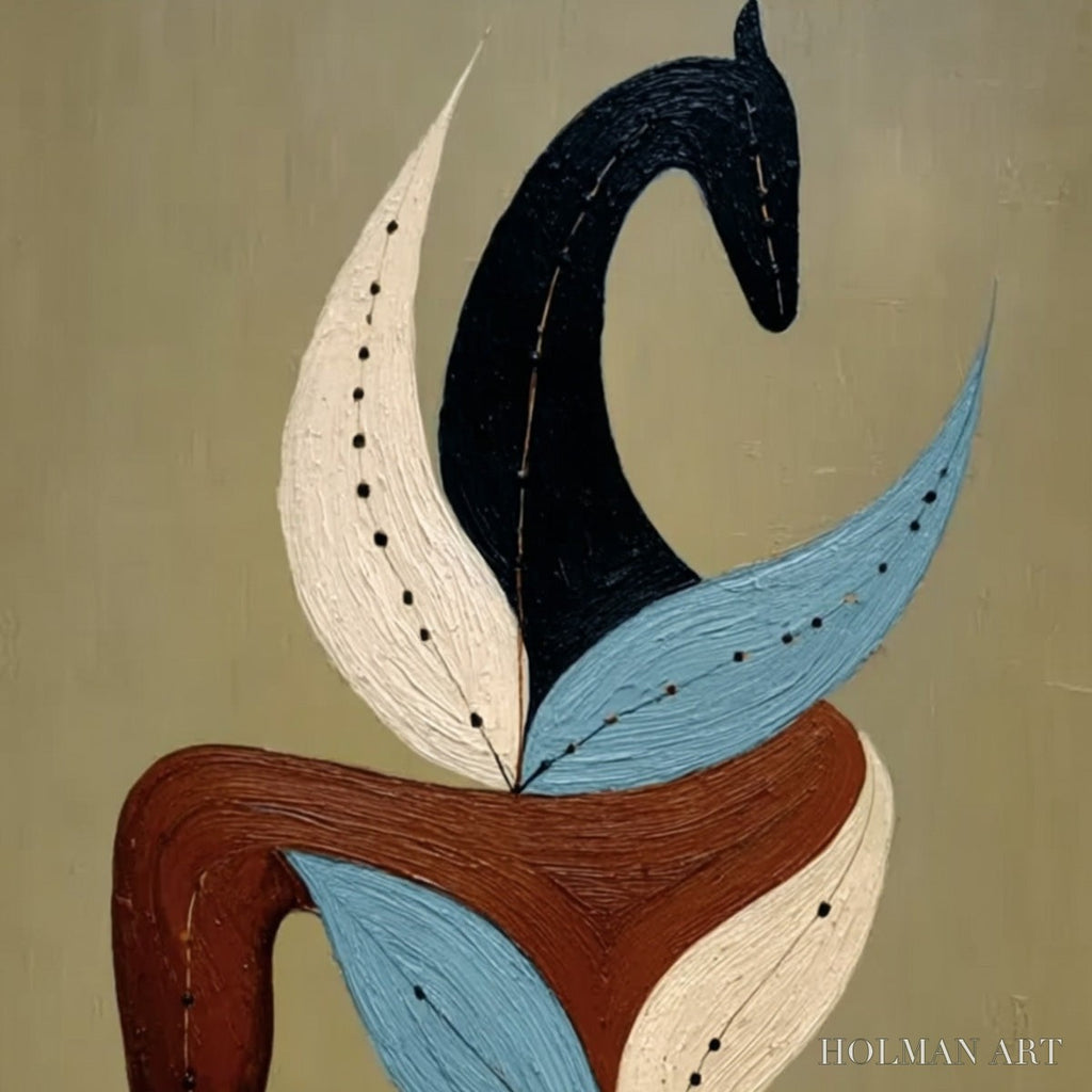 HOLMAN ART Earthen Steed – Textured Wabi Sabi Abstract Horse Painting - image 3