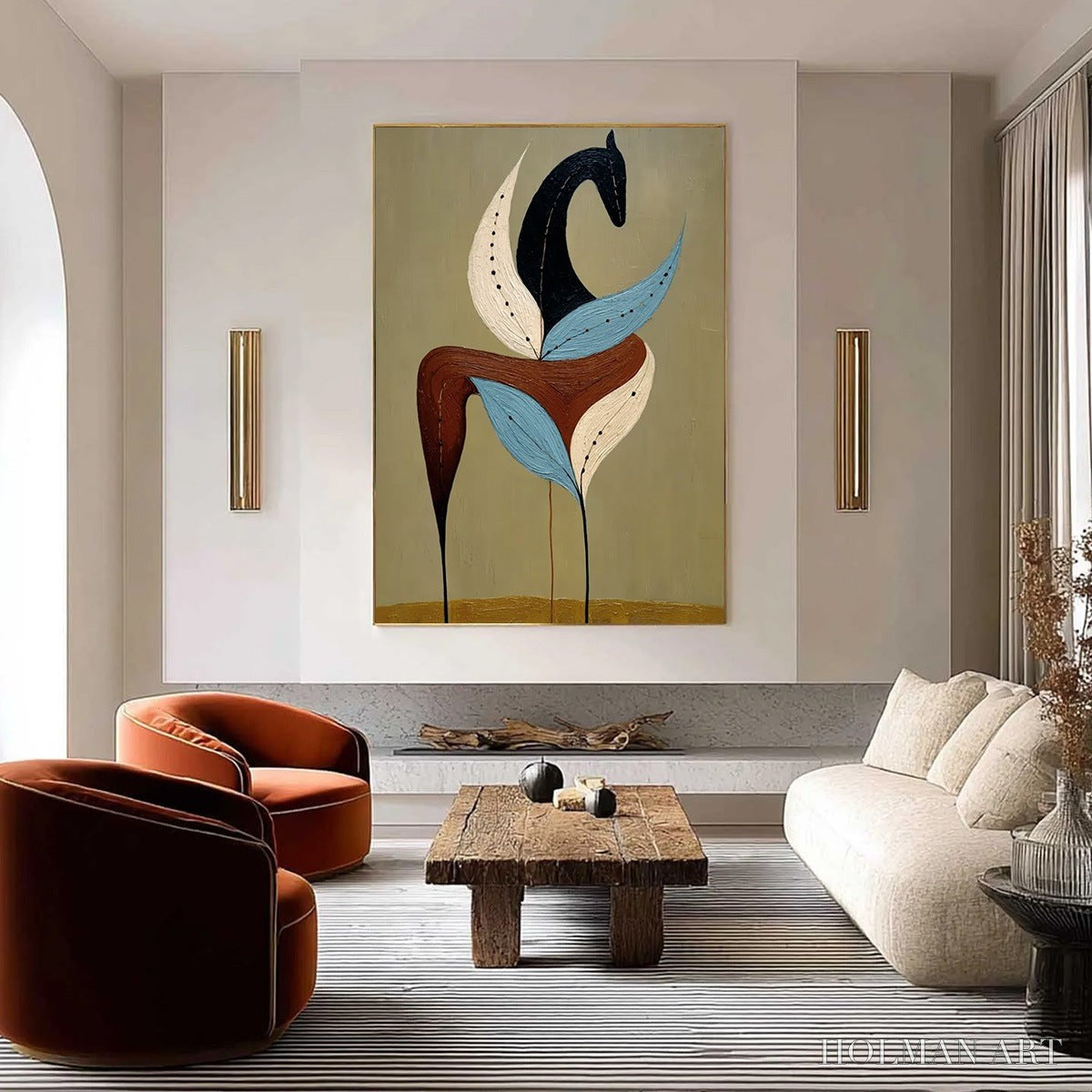 HOLMAN ART Earthen Steed – Textured Wabi Sabi Abstract Horse Painting - image 4