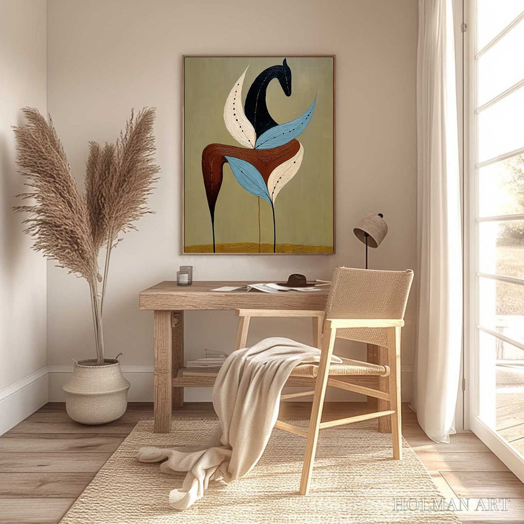 HOLMAN ART Earthen Steed – Textured Wabi Sabi Abstract Horse Painting - image 6
