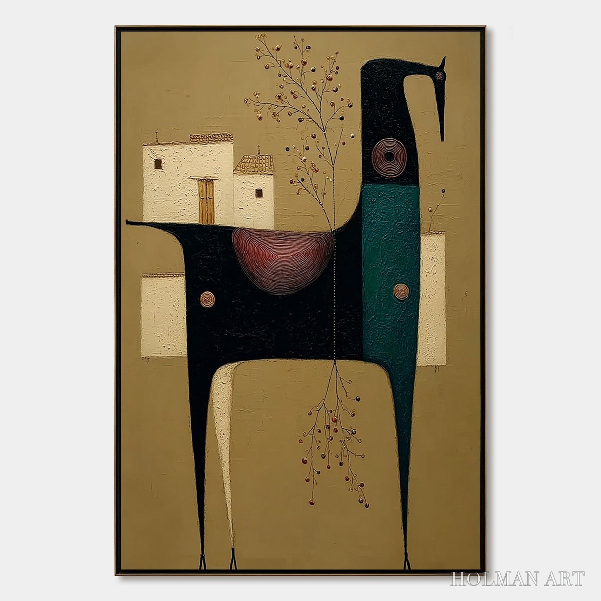 HOLMAN ART Nomad'S Haven – Textured Wabi Sabi Abstract Animal - image 1