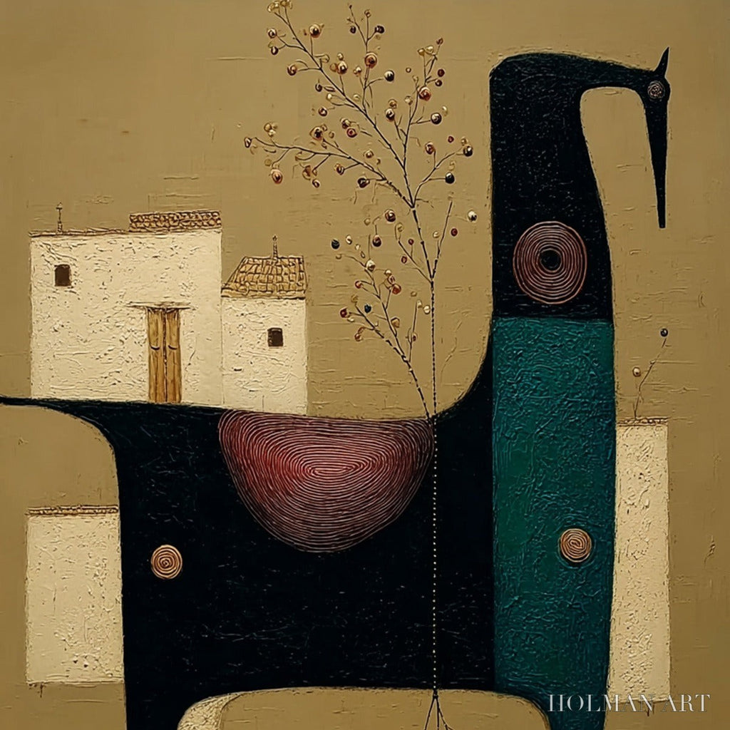 HOLMAN ART Nomad'S Haven – Textured Wabi Sabi Abstract Animal - image 3