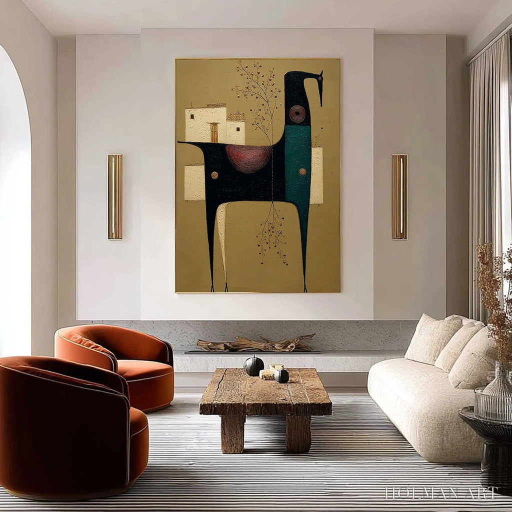 HOLMAN ART Nomad'S Haven – Textured Wabi Sabi Abstract Animal - image 4