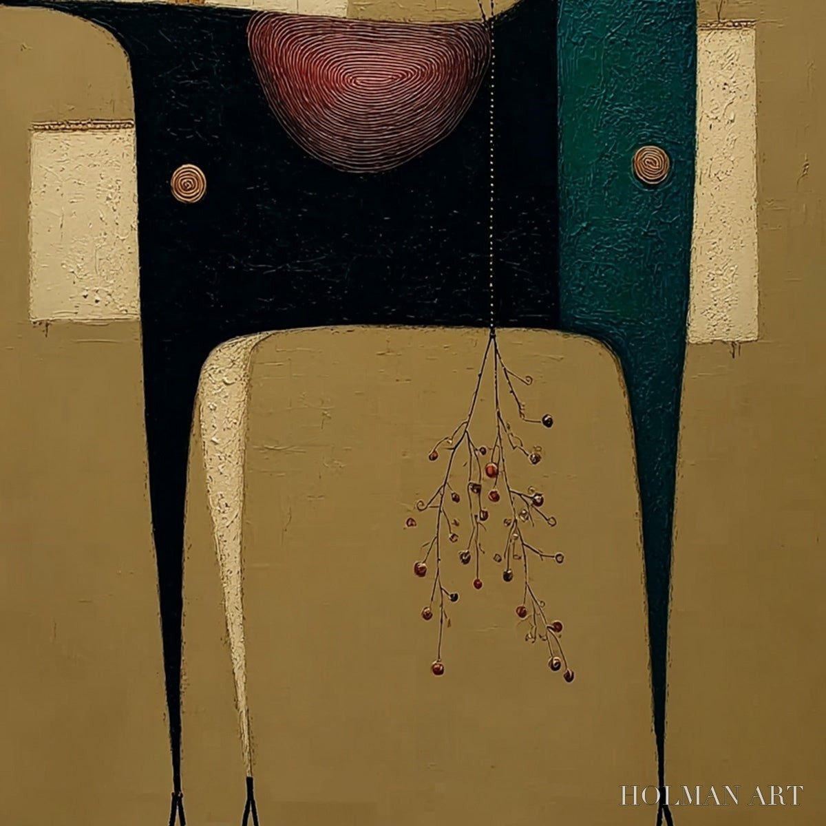 HOLMAN ART Nomad'S Haven – Textured Wabi Sabi Abstract Animal - image 5