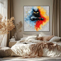 HOLMAN ART Midnight Gaze – Textured Abstract Black Cat Painting - image 2