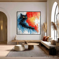 HOLMAN ART Ember Eyes – Textured Impasto Black Cat Painting on Canvas - image 2