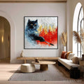 HOLMAN ART Midnight Painter – Textured Impasto Black Cat Painting with Abstract Colors - image 2