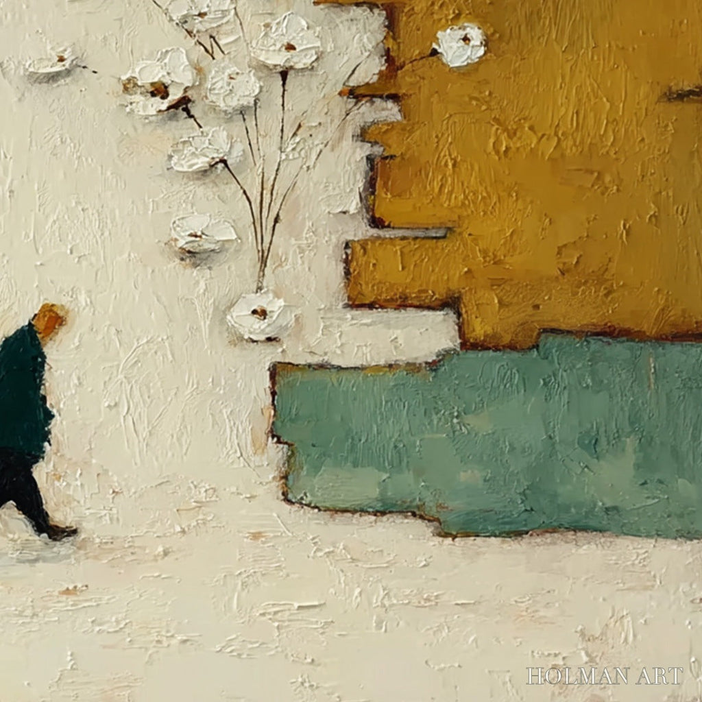 HOLMAN ART Moments in Passing – Textured Minimalist Impasto Painting of a Daily Stroll - image 3