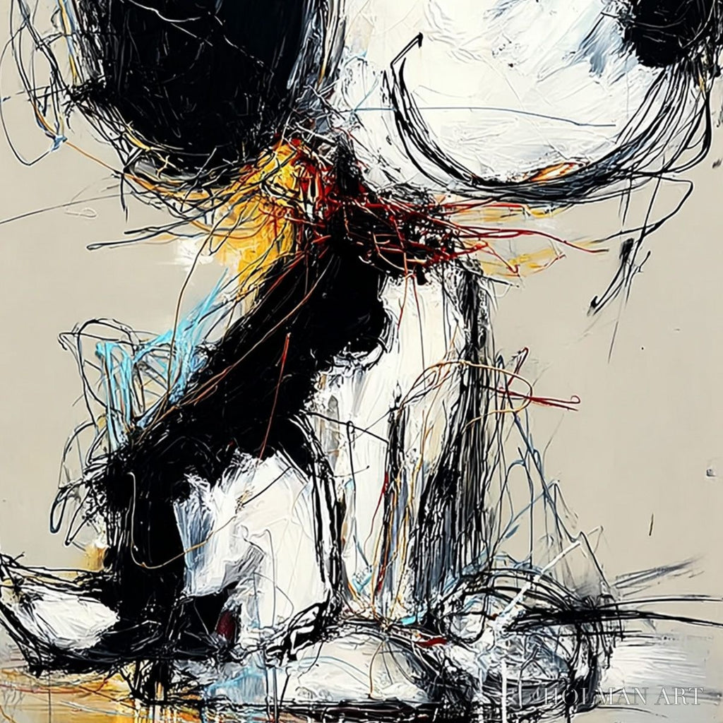 HOLMAN ART Nostalgic Scribble – Expressive Pop Art Dog Painting for Modern Decor - image 5