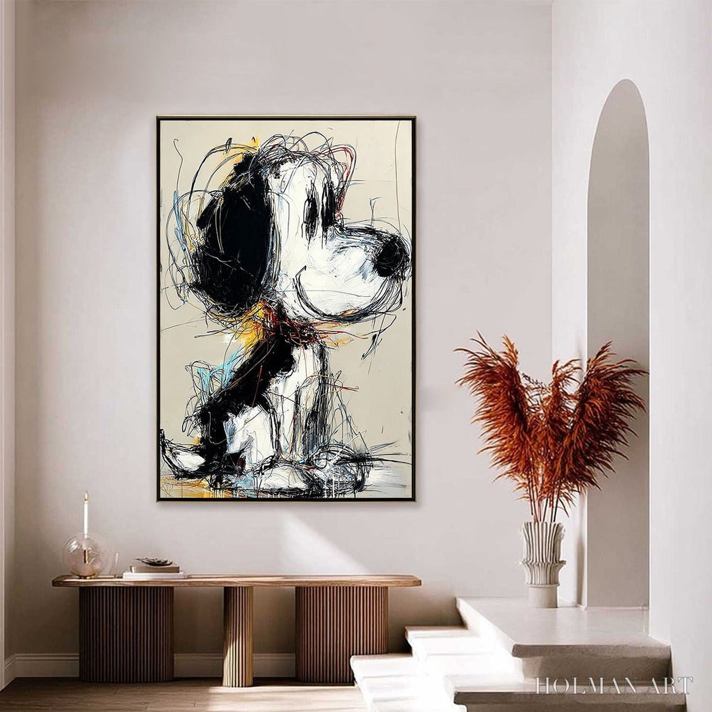 HOLMAN ART Nostalgic Scribble – Expressive Pop Art Dog Painting for Modern Decor - image 6