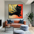 HOLMAN ART Ember Eyes – Bold Abstract Black Cat Painting with Gold Leaf - image 2