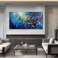 HOLMAN ART Oceanic Convergence – Textured Impasto Painting of a Vibrant School of Fish - image 2