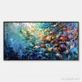 HOLMAN ART Oceanic Rush – Textured Palette Knife Painting of a School of Fish - image 1