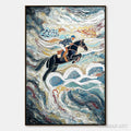 HOLMAN ART the Grand Leap – Textured Equestrian Sports Painting with Dynamic Motion - image 1