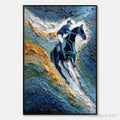 HOLMAN ART Surge of Power – Textured Impasto Equestrian Horse Sport Oil Painting - image 1
