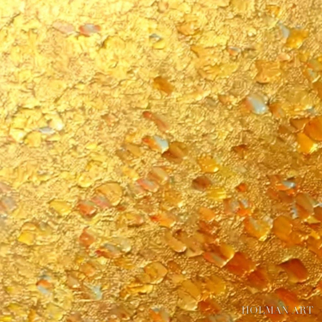 HOLMAN ART Golden Catch – Textured Gold Leaf Abstract Cat Painting - image 4