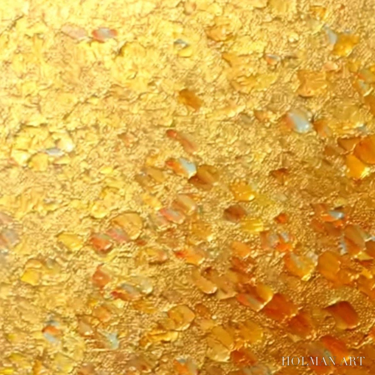 HOLMAN ART Golden Catch – Textured Gold Leaf Abstract Cat Painting - image 4