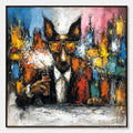 HOLMAN ART After Hours Abstract Dog Oil Painting | Colorful Modern Art - image 1