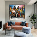HOLMAN ART After Hours Abstract Dog Oil Painting | Colorful Modern Art - image 2