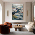 HOLMAN ART Victory'S Edge – Heavily Textured Impasto Equestrian Sports Painting - image 2