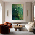 HOLMAN ART Emerald Flight – Vibrant Nature Painting of Birds Over a Serene Pond - image 2