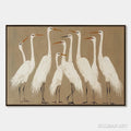 HOLMAN ART the Gathering – Elegant White Egret Flock Animal Oil Painting - image 1