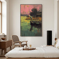 HOLMAN ART Heron'S Repose – Expressive Vertical Wildlife Painting of a Heron at Sunset - image 2