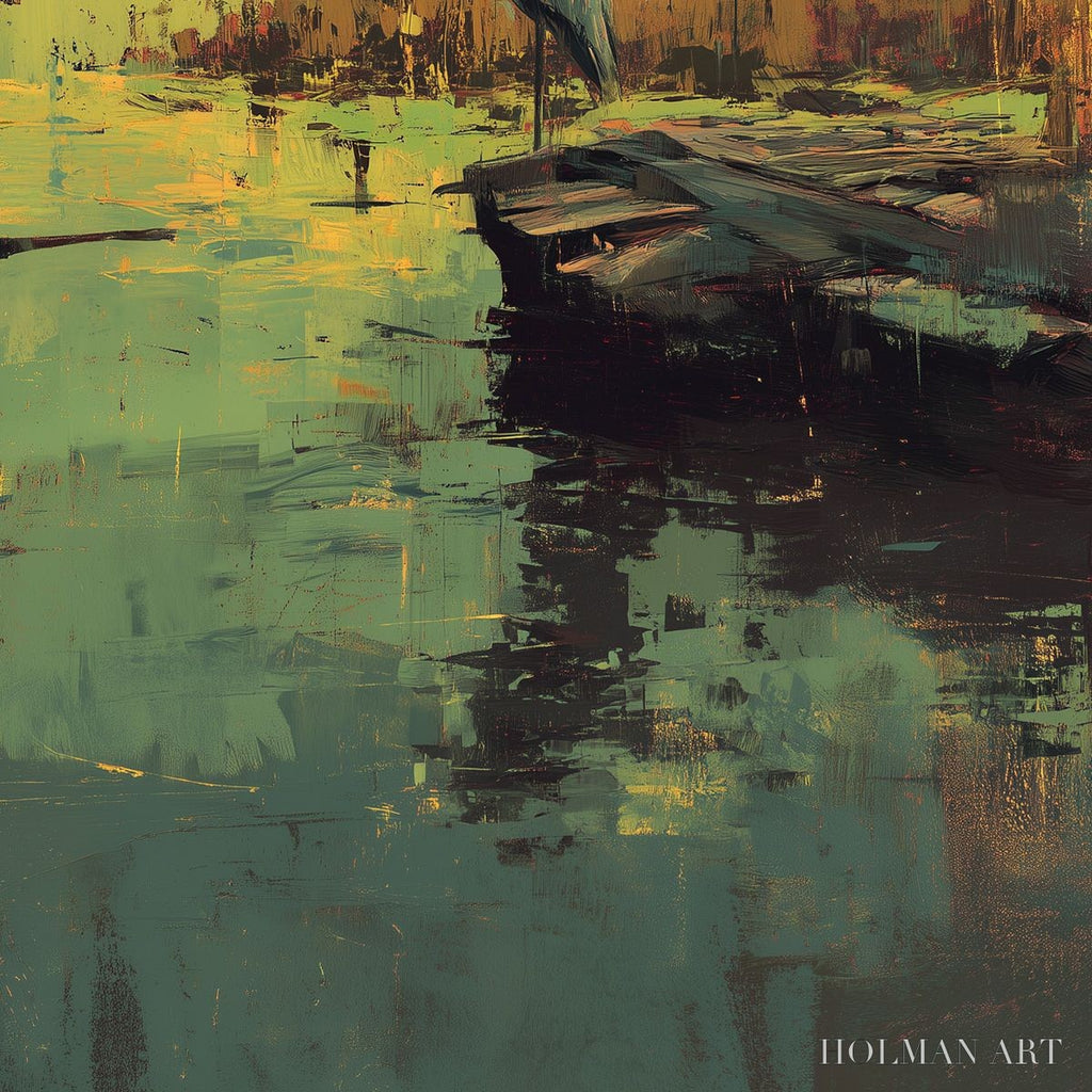 HOLMAN ART Heron'S Repose – Expressive Vertical Wildlife Painting of a Heron at Sunset - image 3