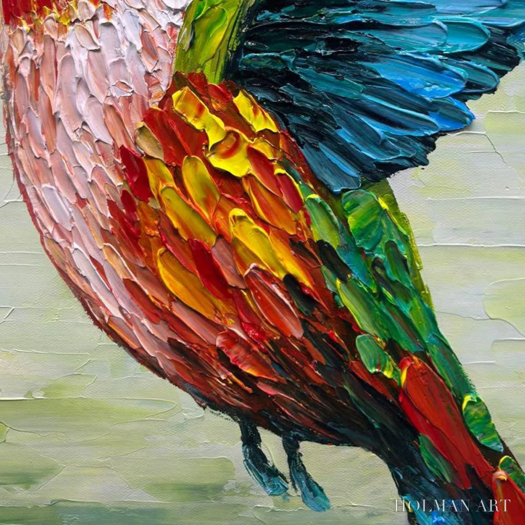 HOLMAN ART Hummingbird Radiance – Impasto Colorful Wildlife Oil Painting - image 6
