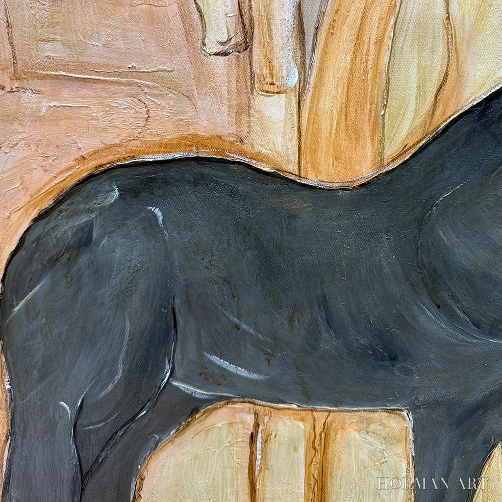 HOLMAN ART Herd Whispers – Figurative Textured Horse Painting - image 3