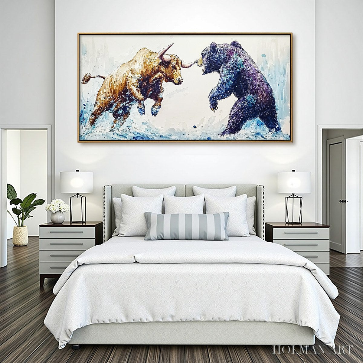 HOLMAN ART Clash of Forces – Panoramic Wildlife Oil Painting - image 5